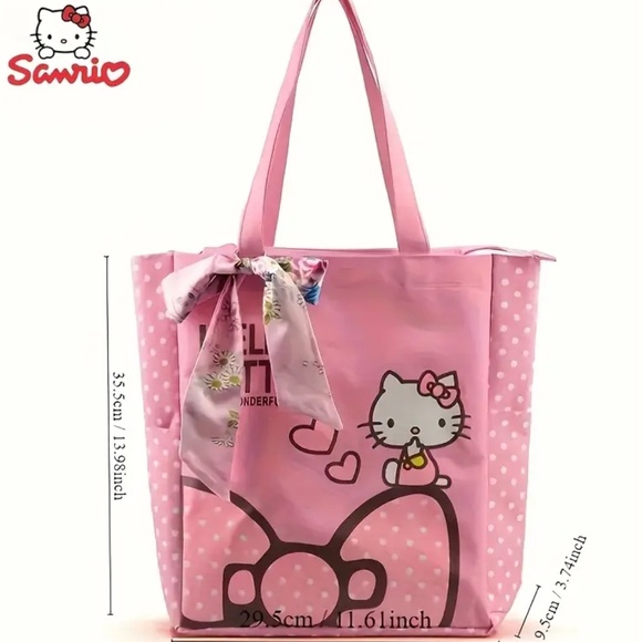 NIP! Hello Kitty Pink Tote Bag with Purse Scarf! - Picture 5 of 7